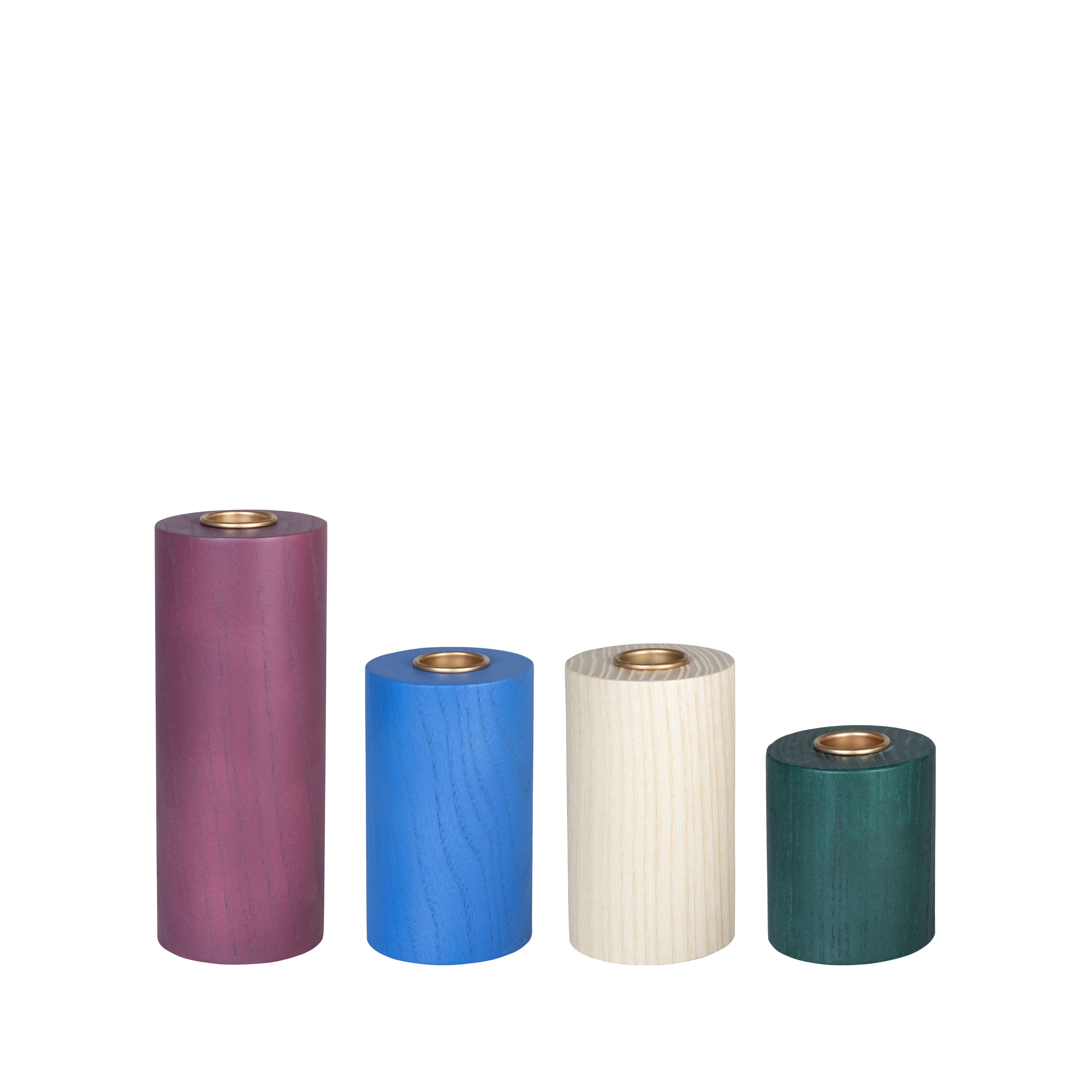 Hübsch Crayon Kerzenständer Multifarben (4er Set)