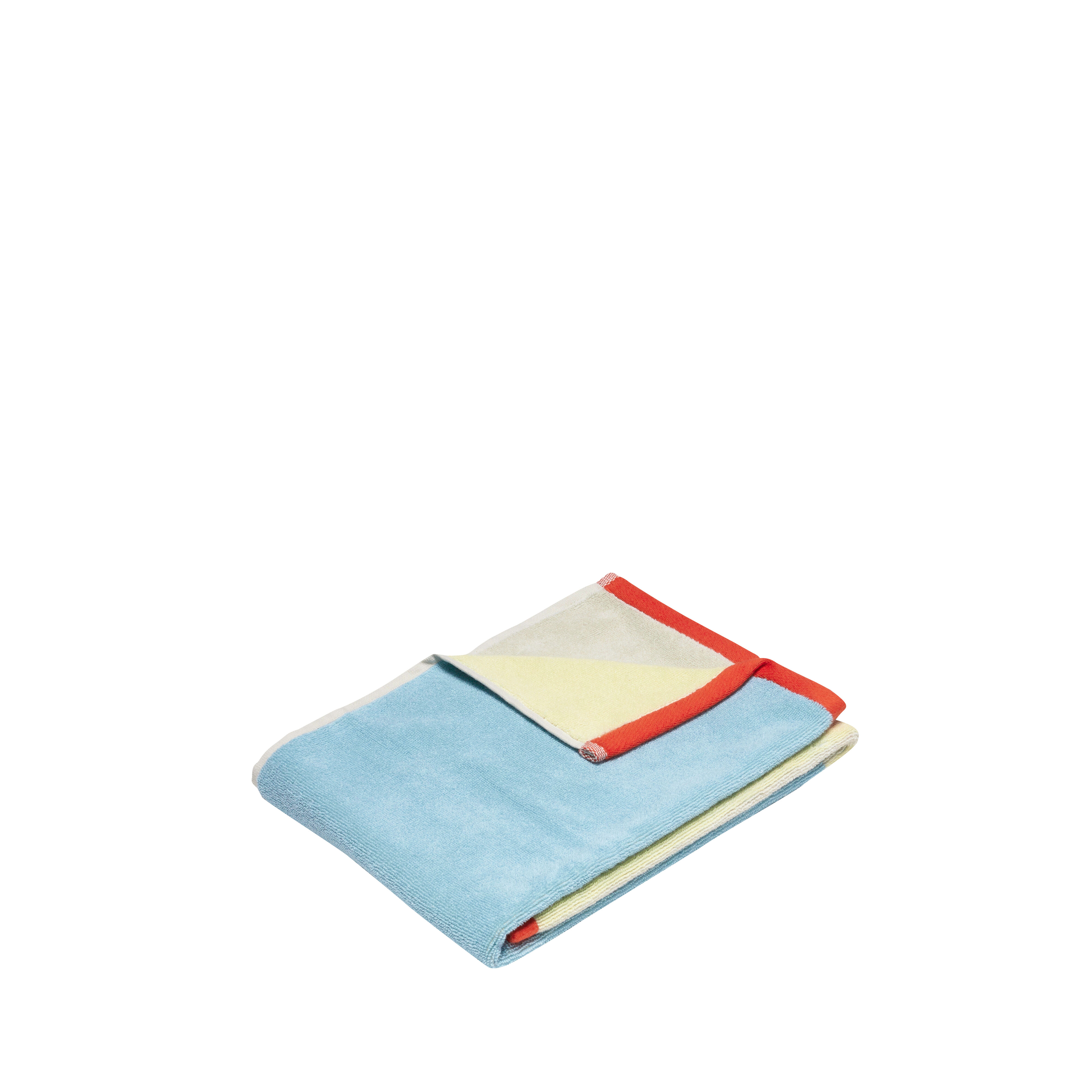 Hübsch Block Handtuch Small Hellblau/ Multifarben