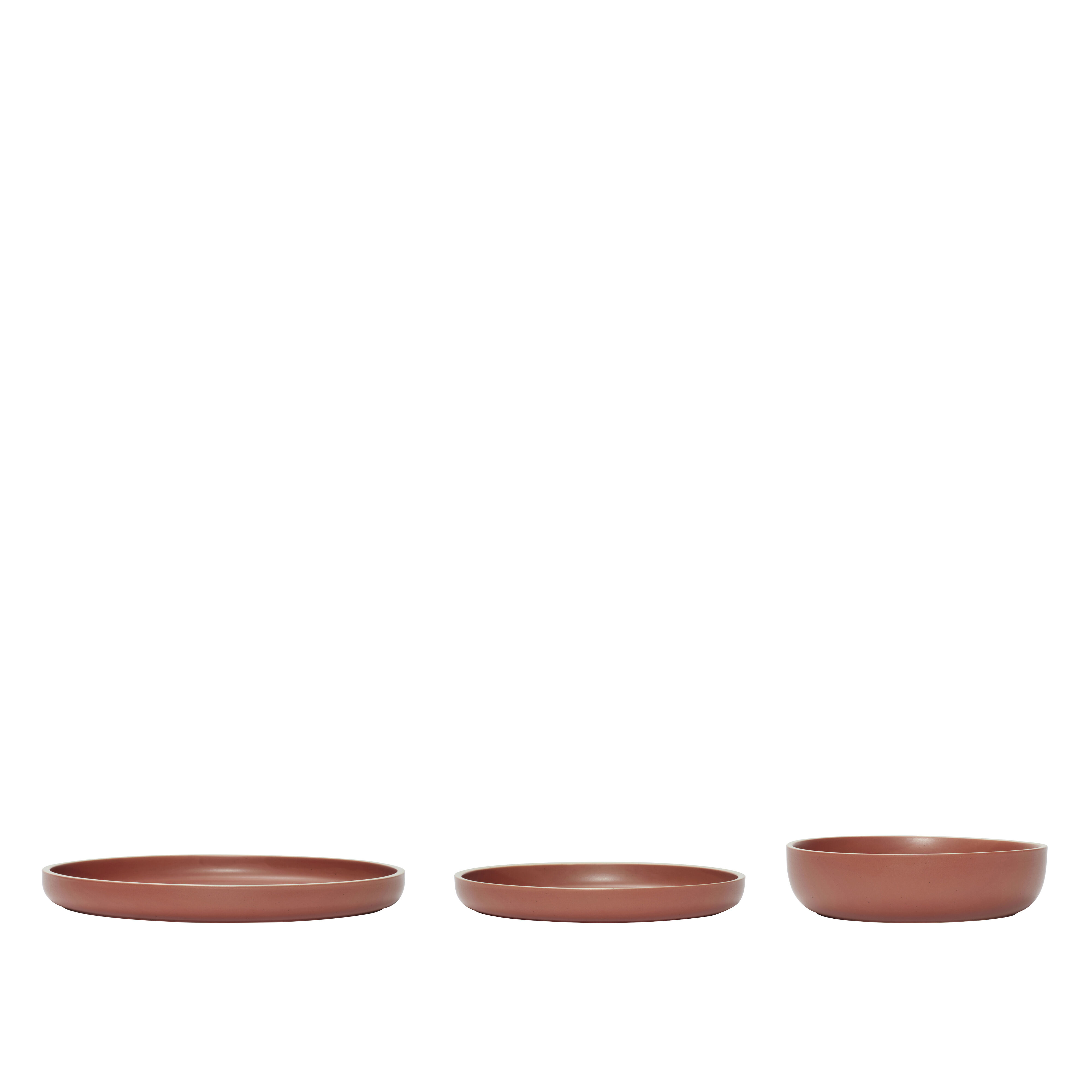 Hübsch Dawn Schalen Rot (3er Set)