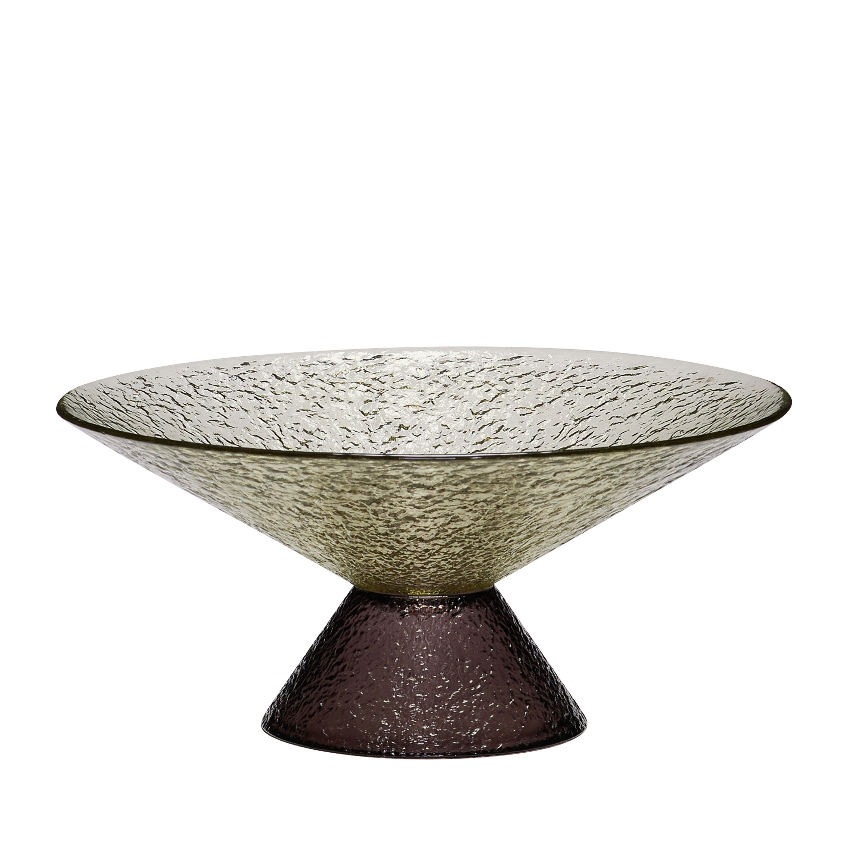 Hübsch Bonbon Glasskål Large Grøn/Brun