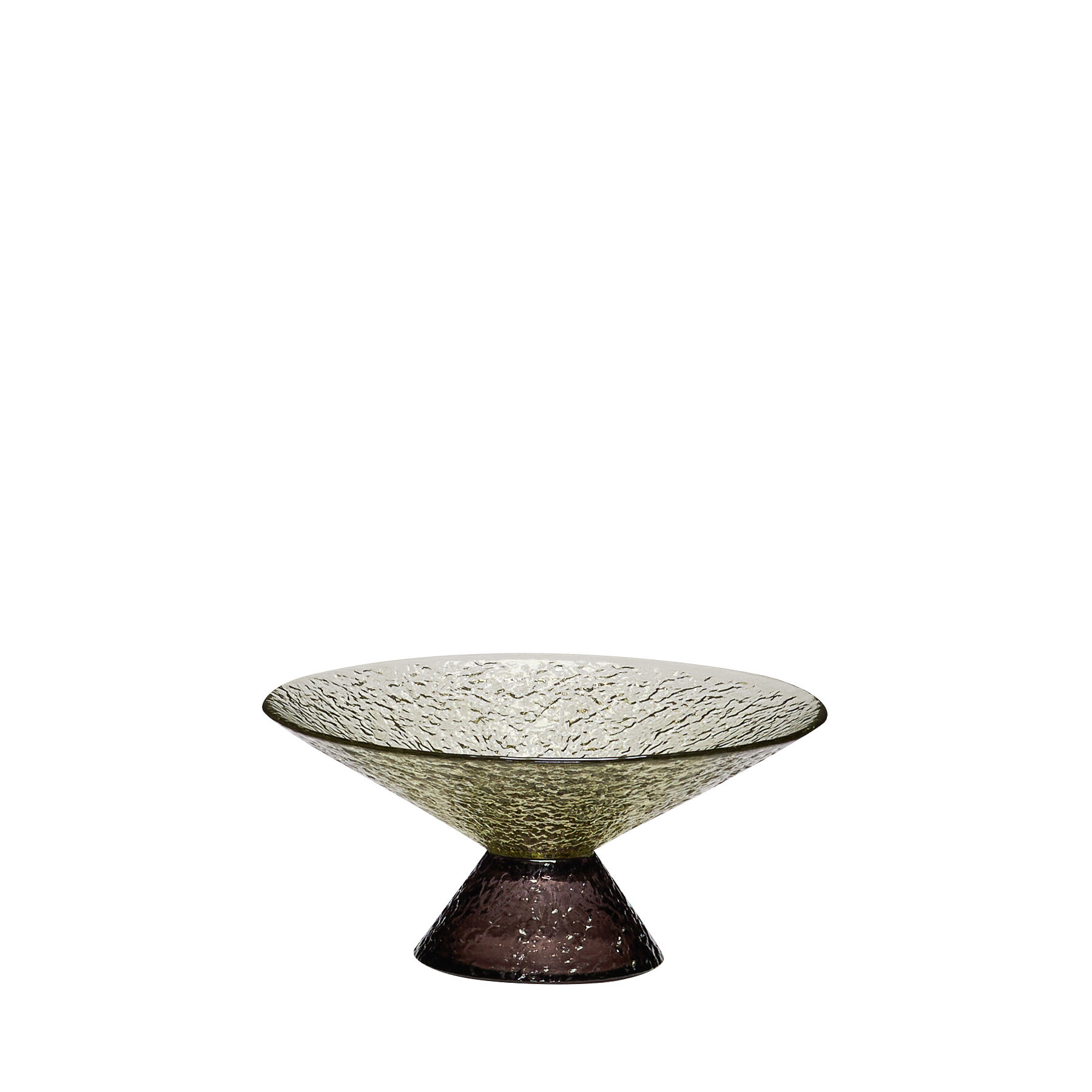 Hübsch Bonbon Glasskål Medium Grøn/Brun