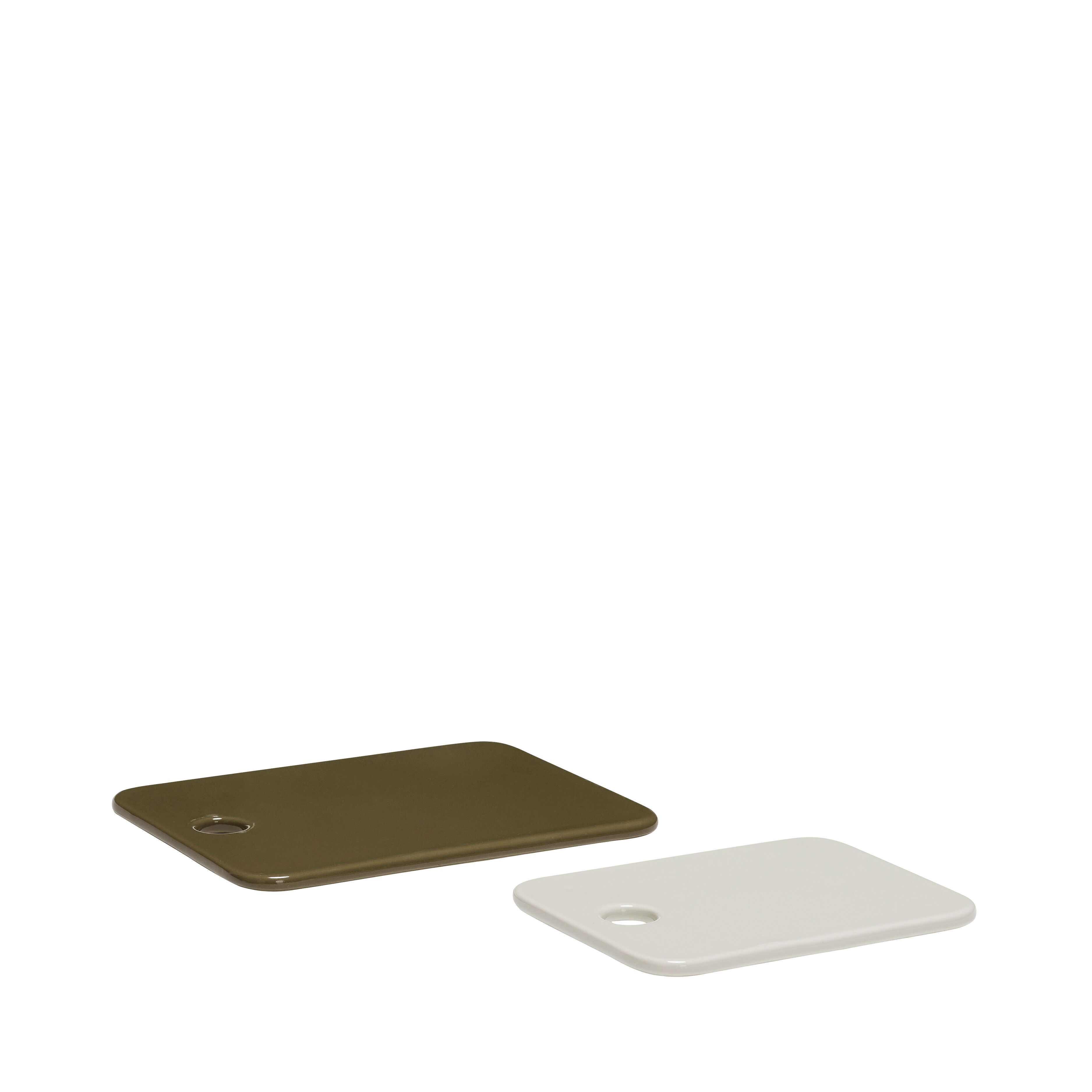 Hübsch Amare Keramikplatten Sandfarben/Olive (2er Set)