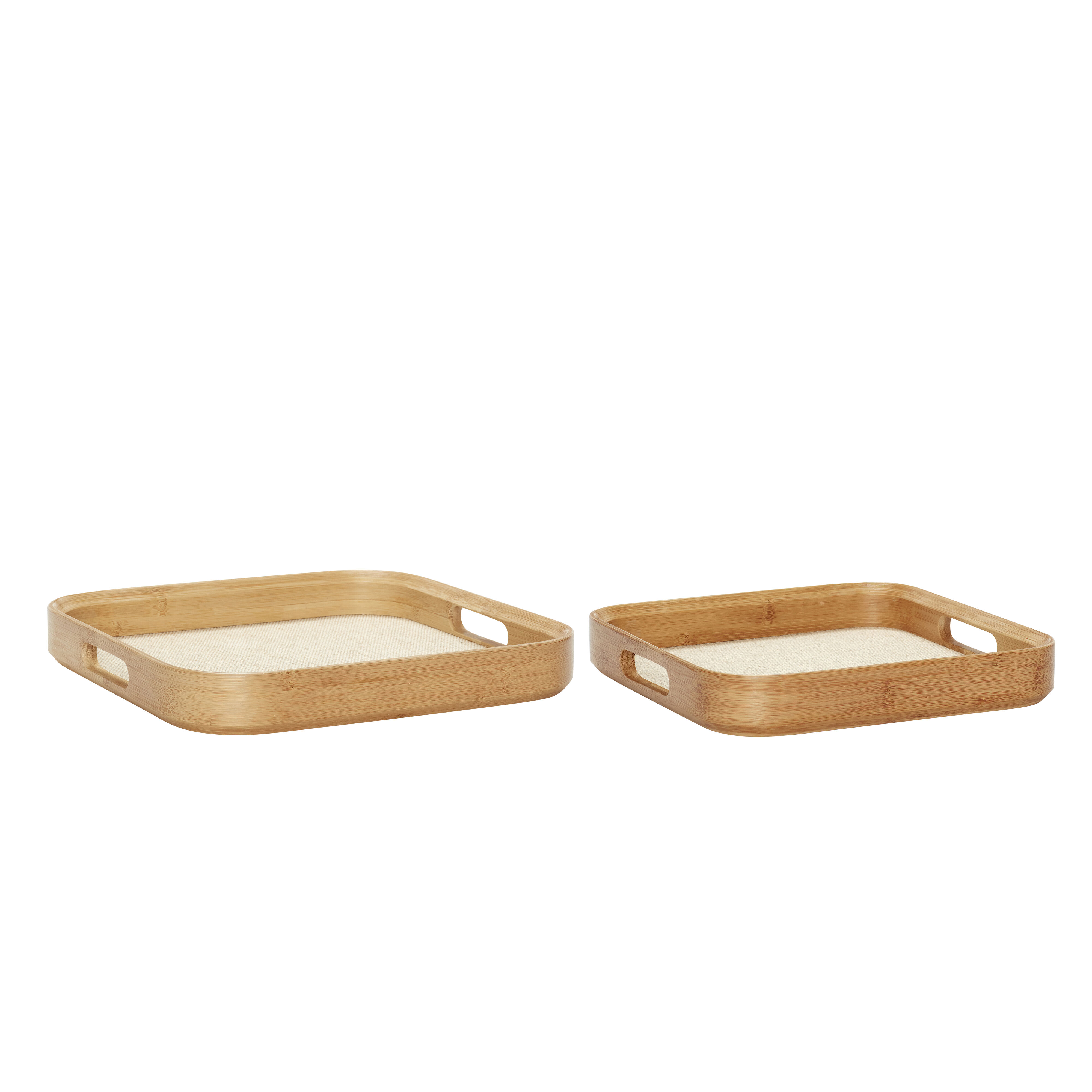 Hübsch Canvas Tabletts Square Naturfarben (2er Set)