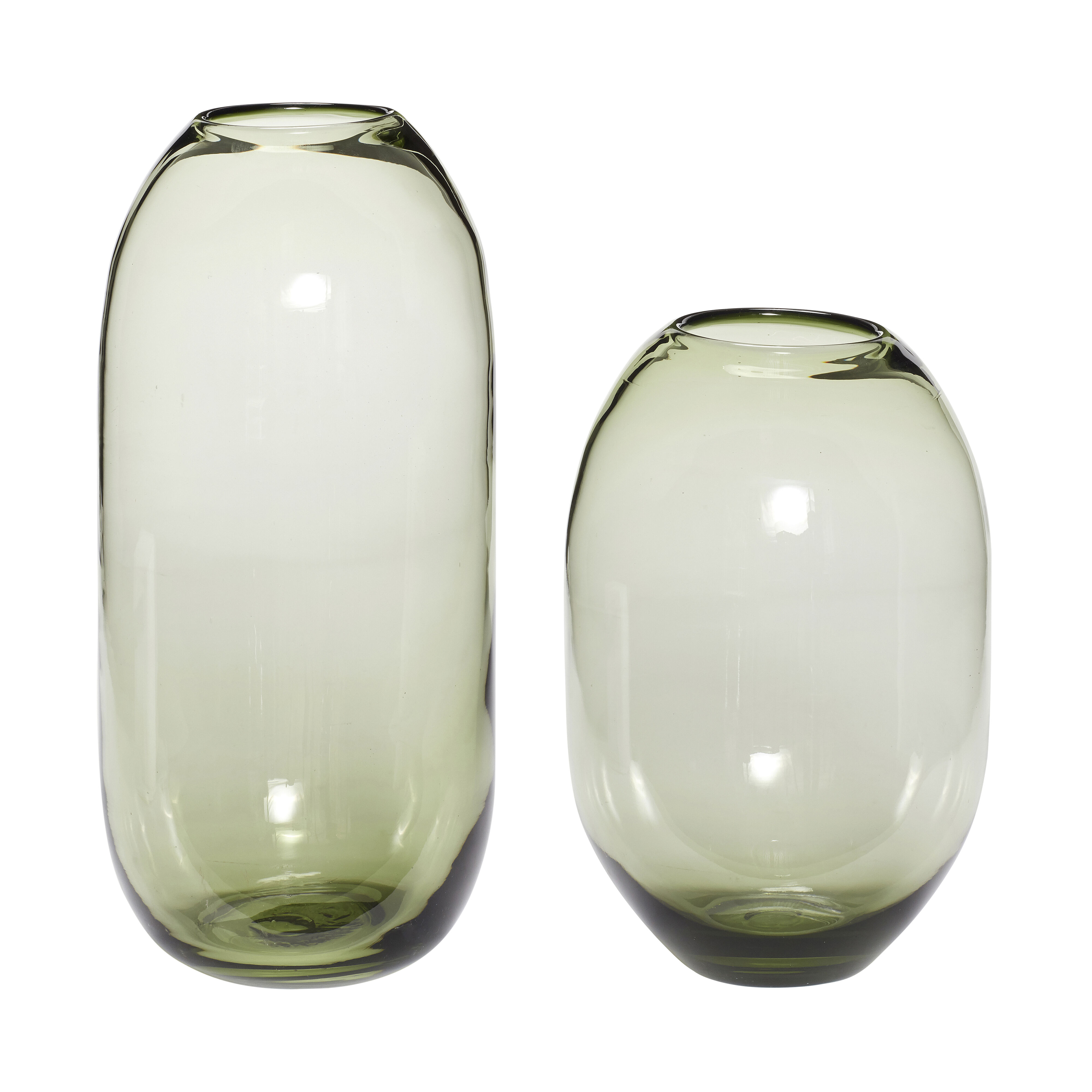 Hübsch Moss Vasen Grün (2er Set)