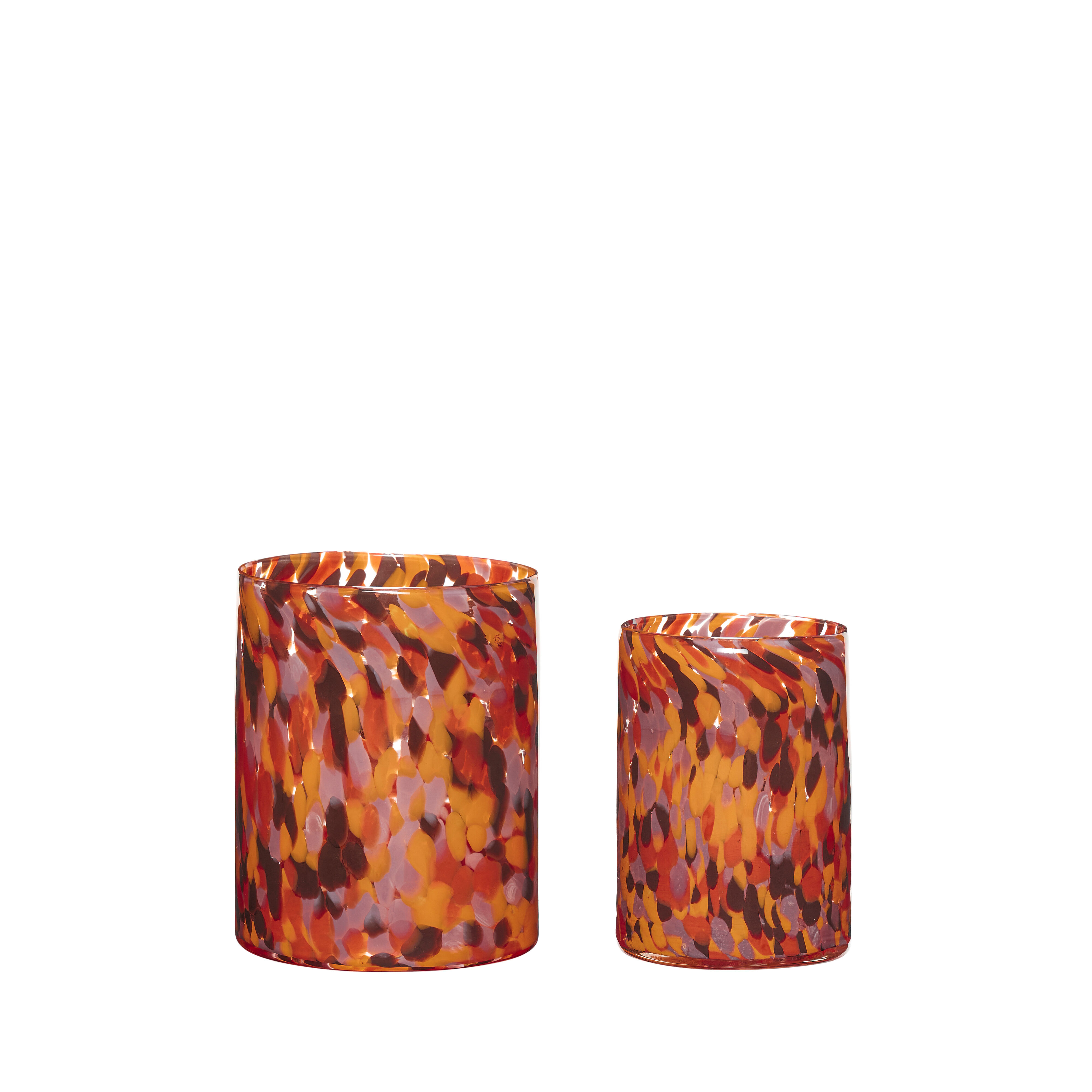 Hübsch Luce Kerzenständer Orange (2er Set)