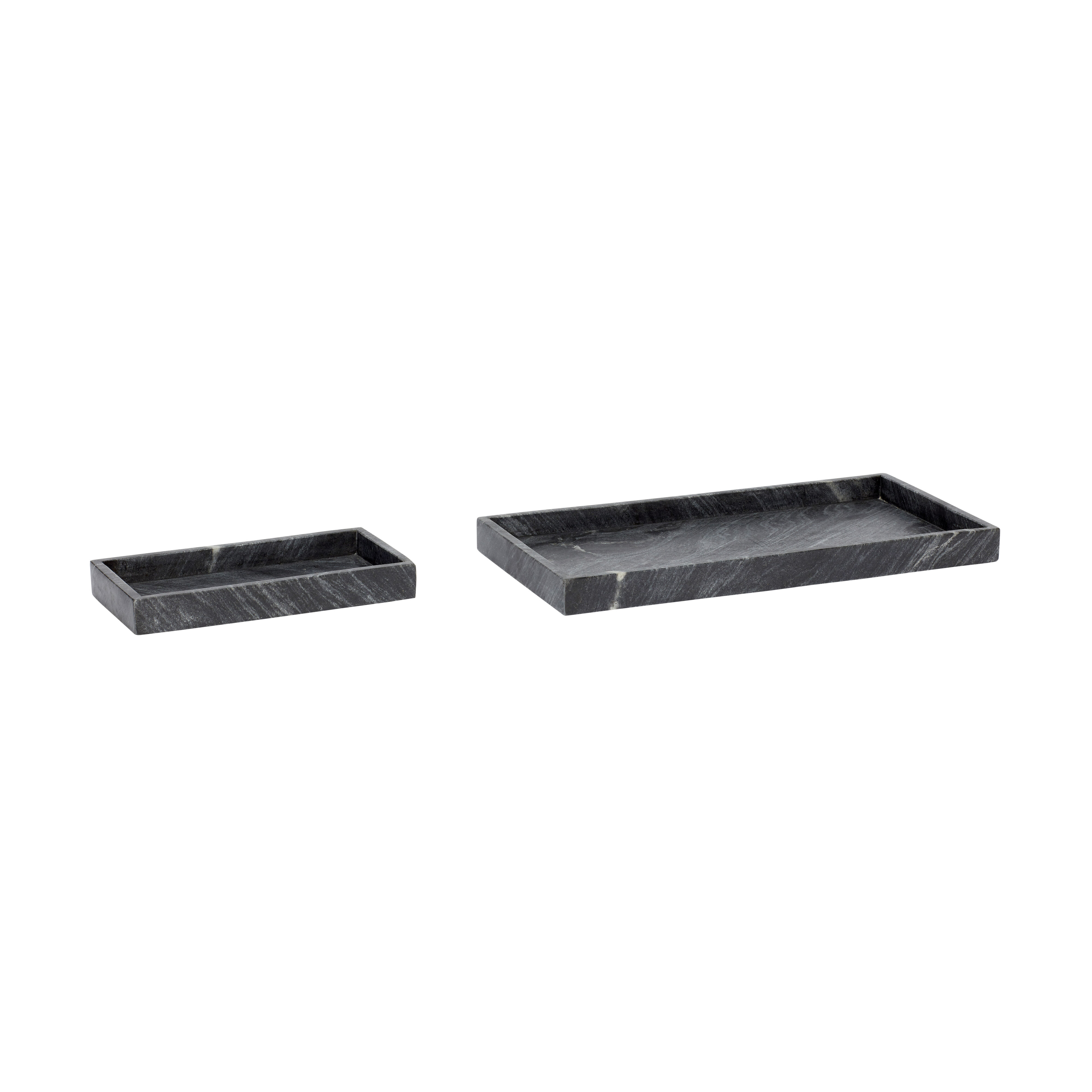 Hübsch Grand Tabletts Schwarz (2er Set)