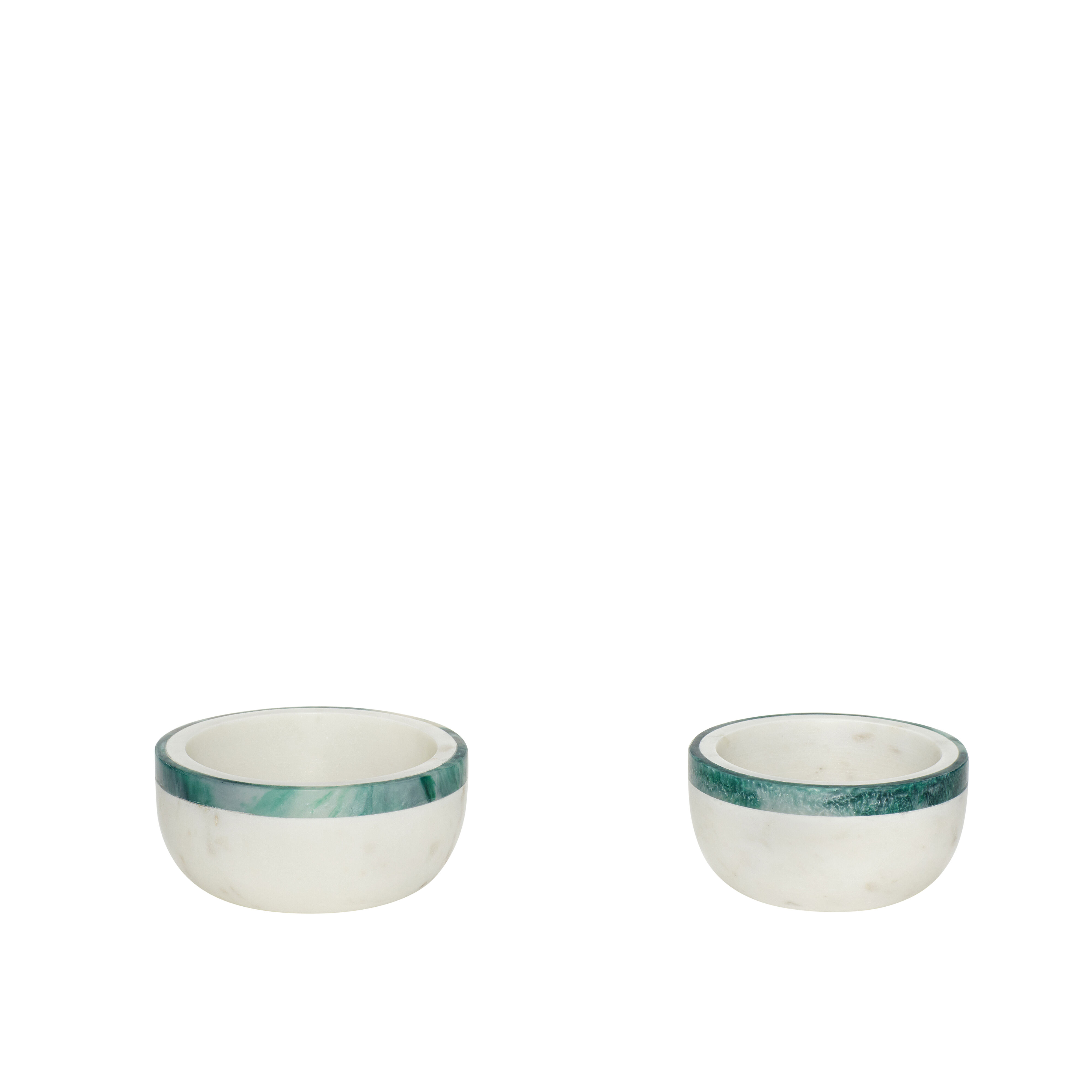 Hübsch Snacky Schalen Weiß/Grün (2er Set)