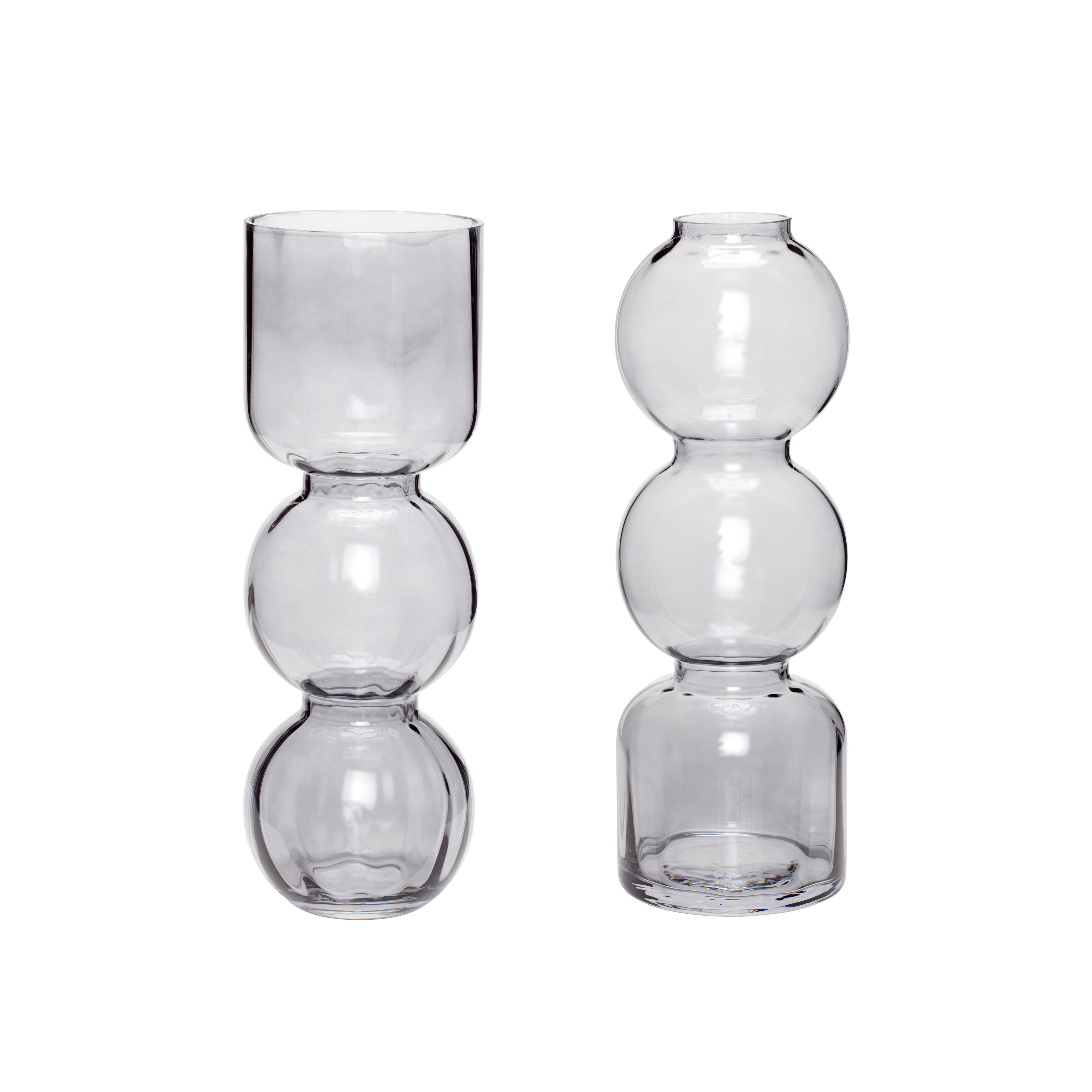 Hübsch Circle Vasen Grau (2er Set)