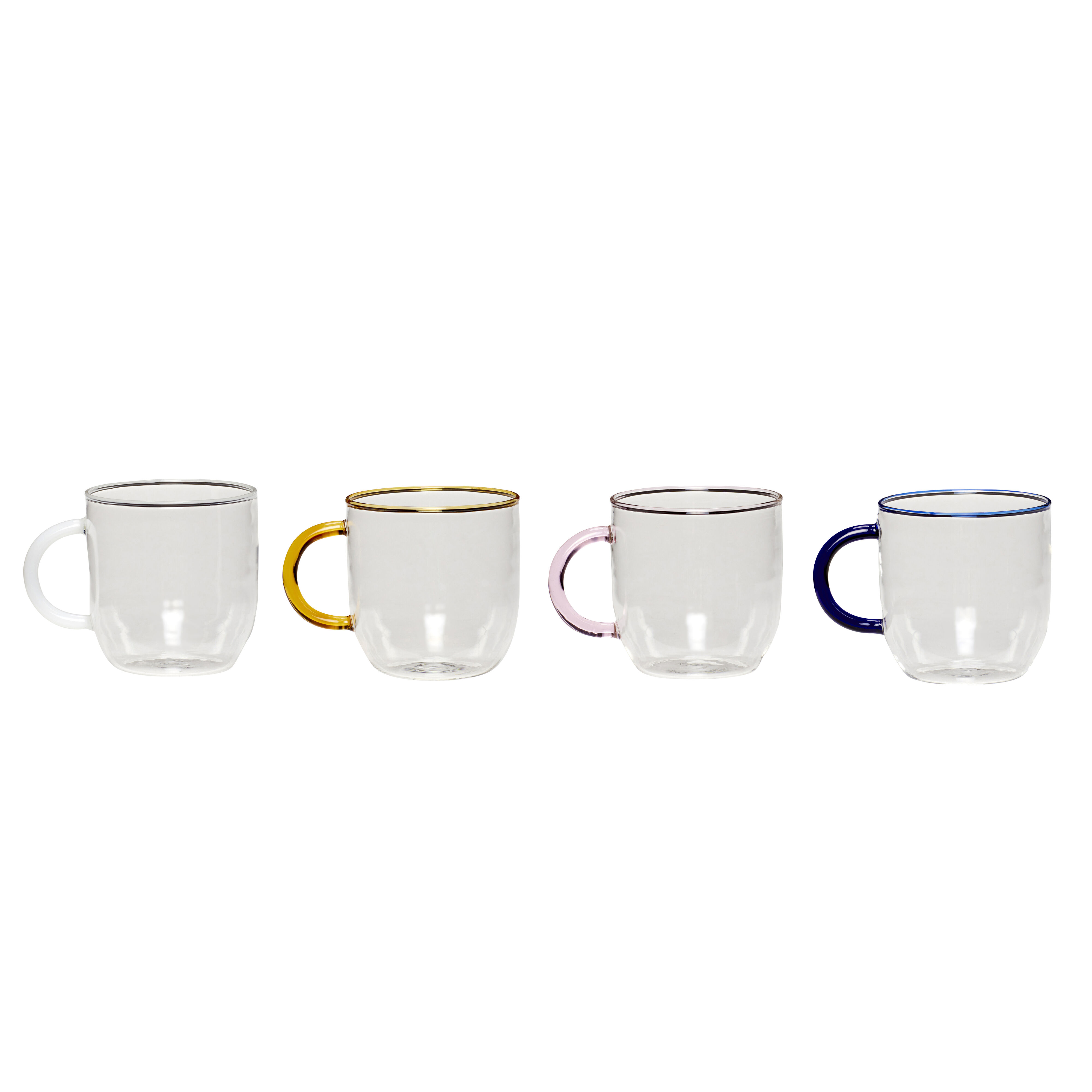 Hübsch Kiosk Glastasse Multifarben (4er Set)