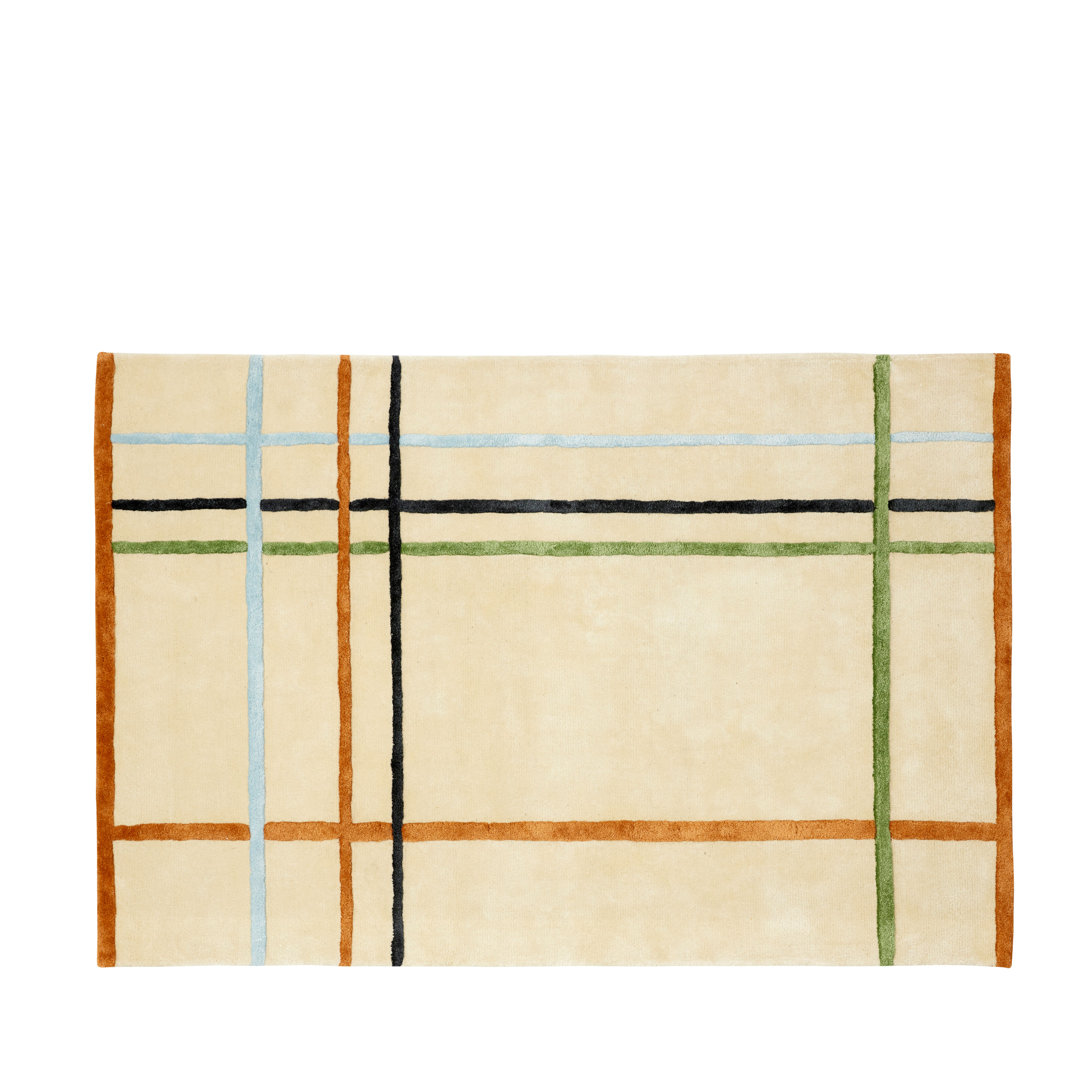 Hübsch Fluffy Teppich Beige/ Multifarben