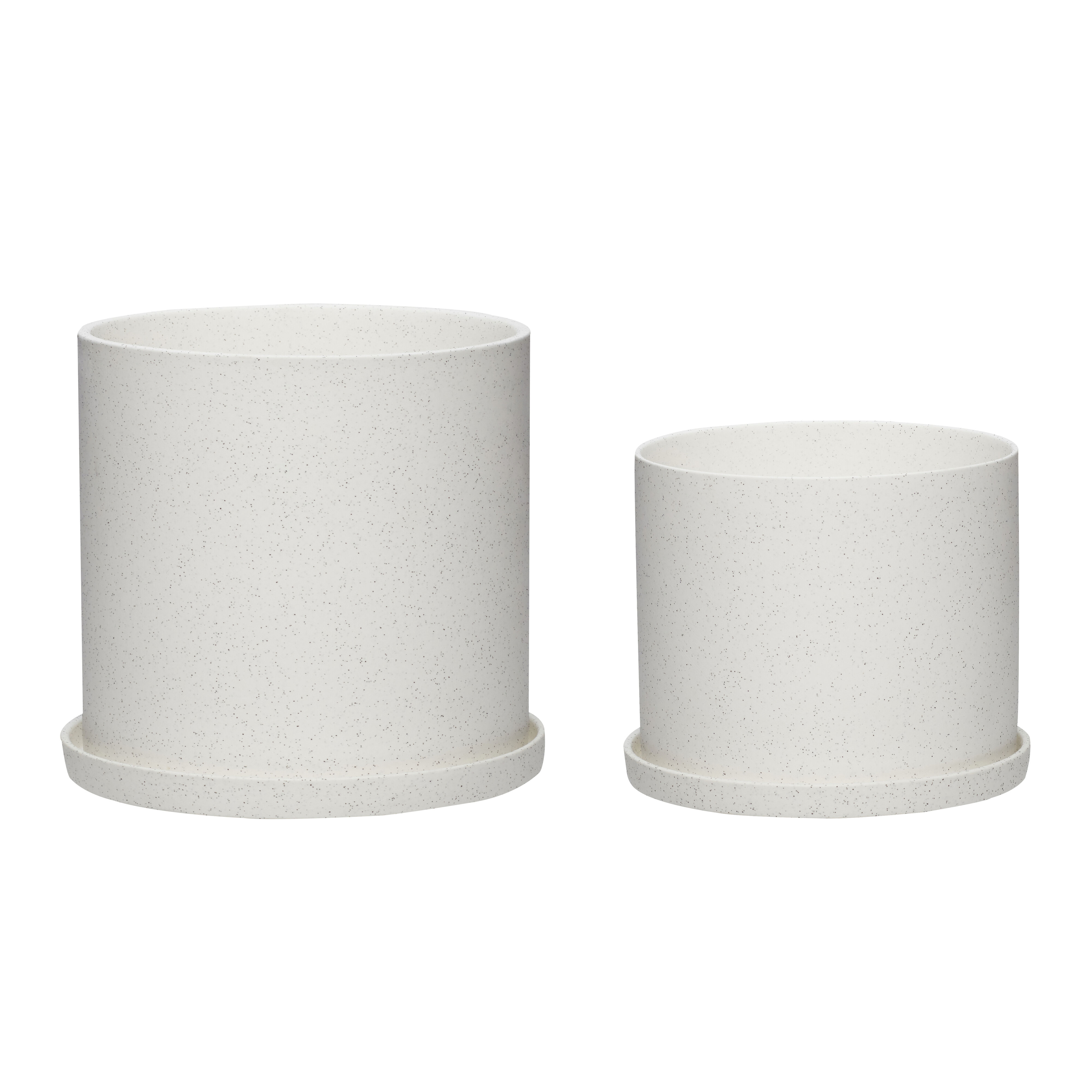 Hübsch Blanc Töpfe Weiß (2er Set)