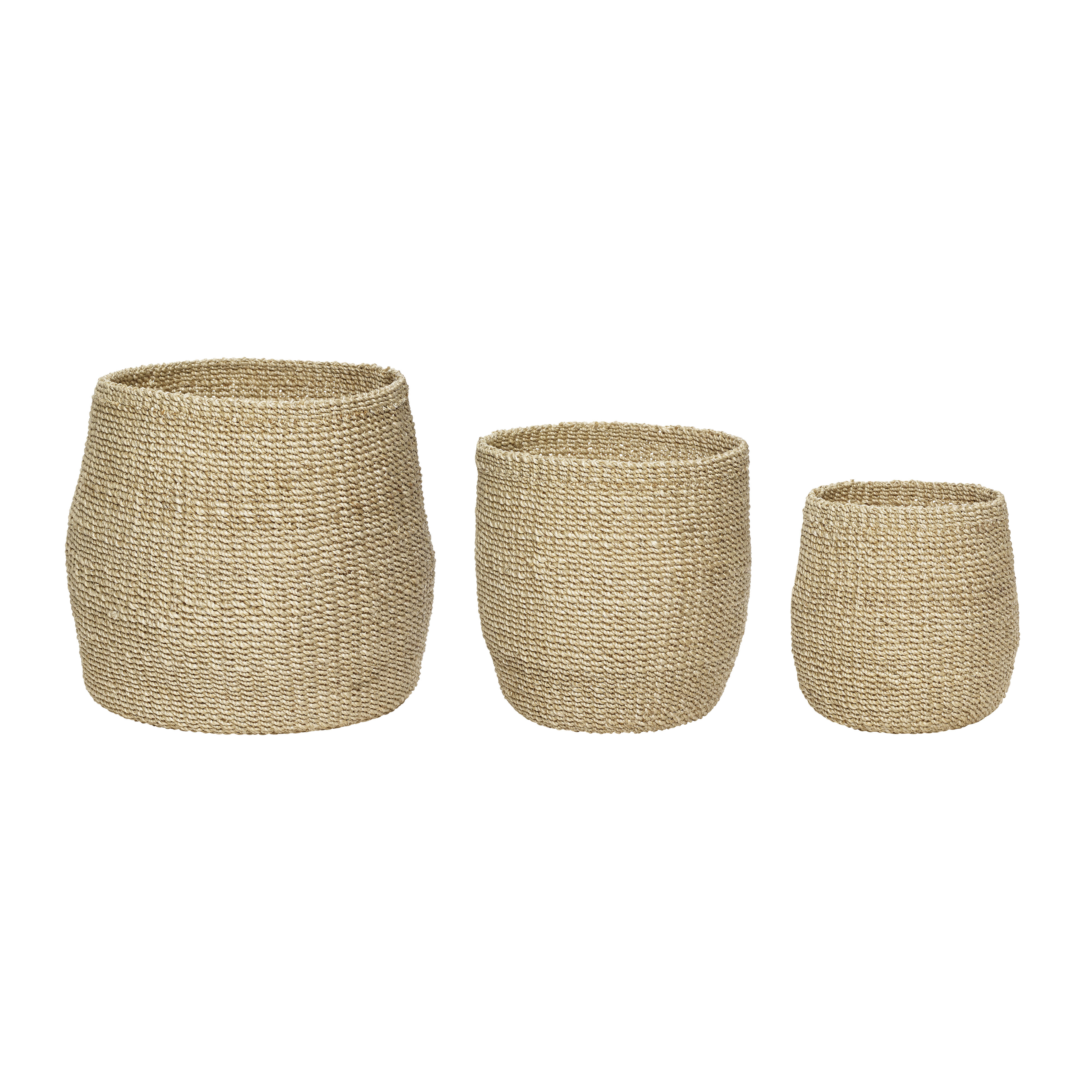 Hübsch Sort Körbe Naturfarben (3er Set)