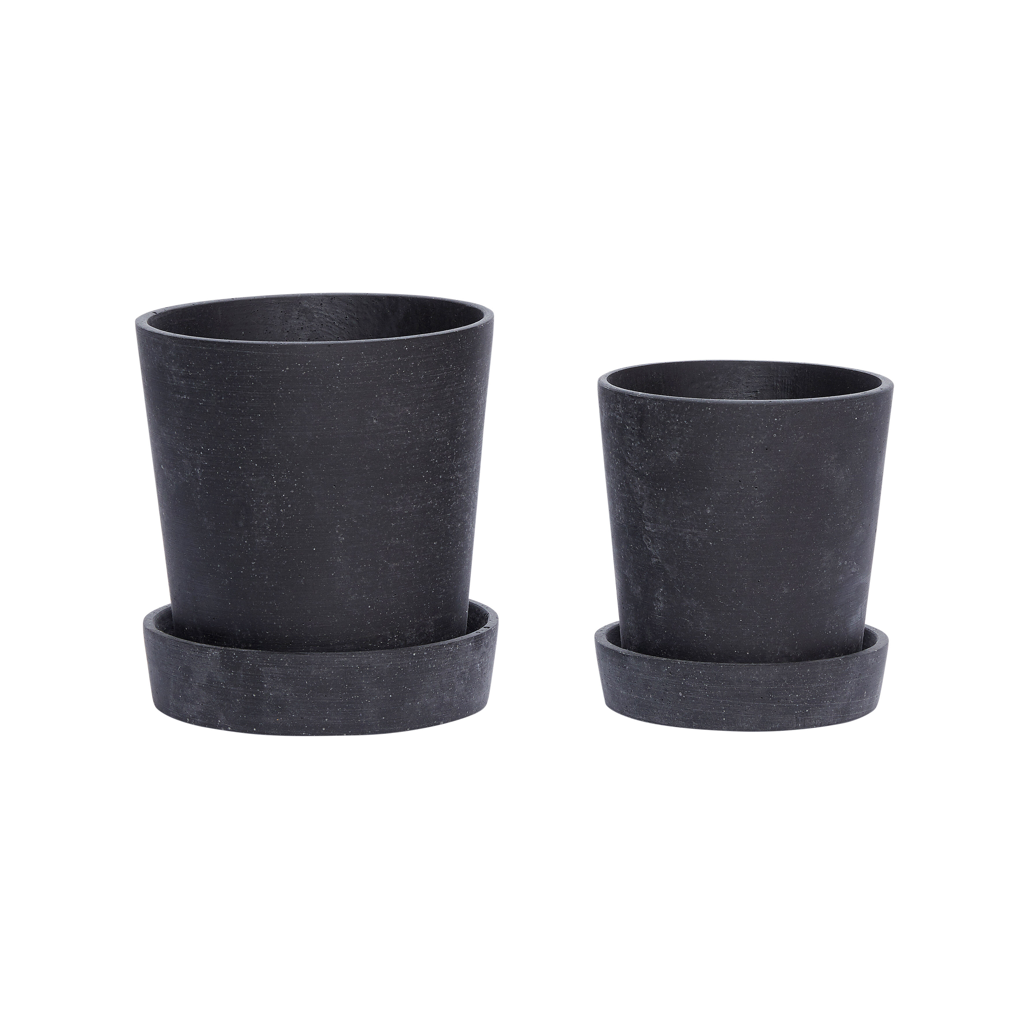 Hübsch Podium Töpfe Small Schwarz (2er Set)