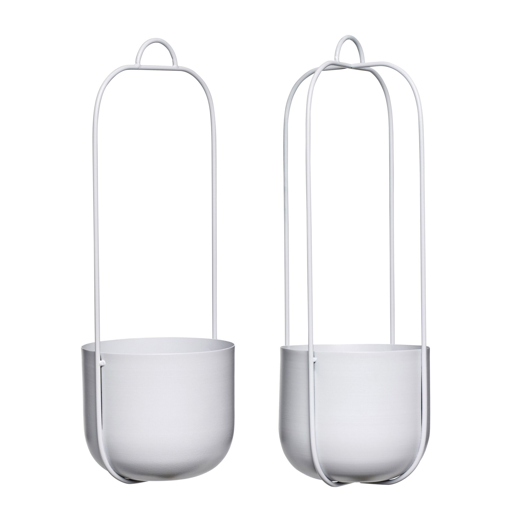 Hübsch Lotus Hängetöpfe Hellgrau (2er Set)