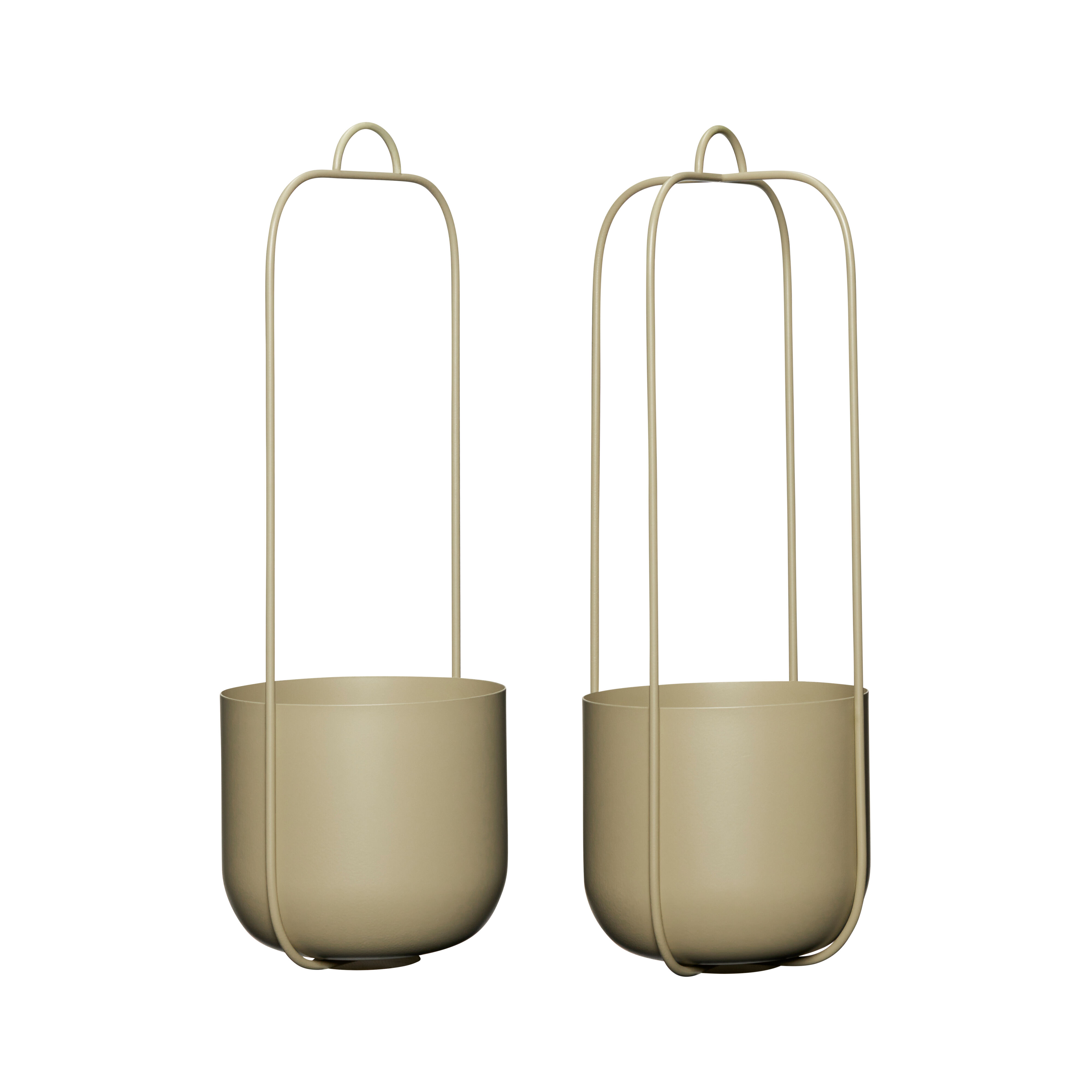 Hübsch Lotus Hängetöpfe Khaki (2er Set)