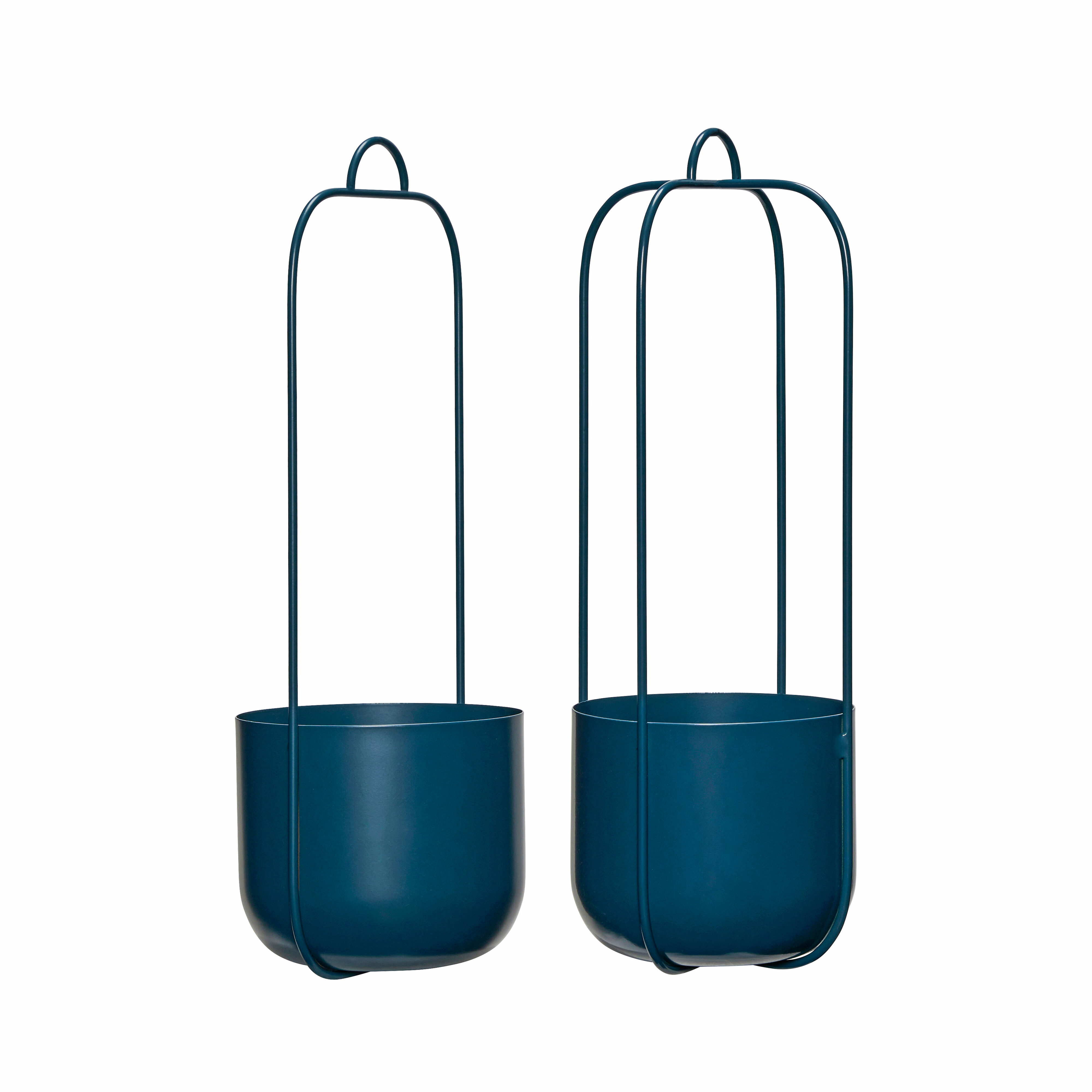 Hübsch Lotus Hängetöpfe Petrol (2er Set)