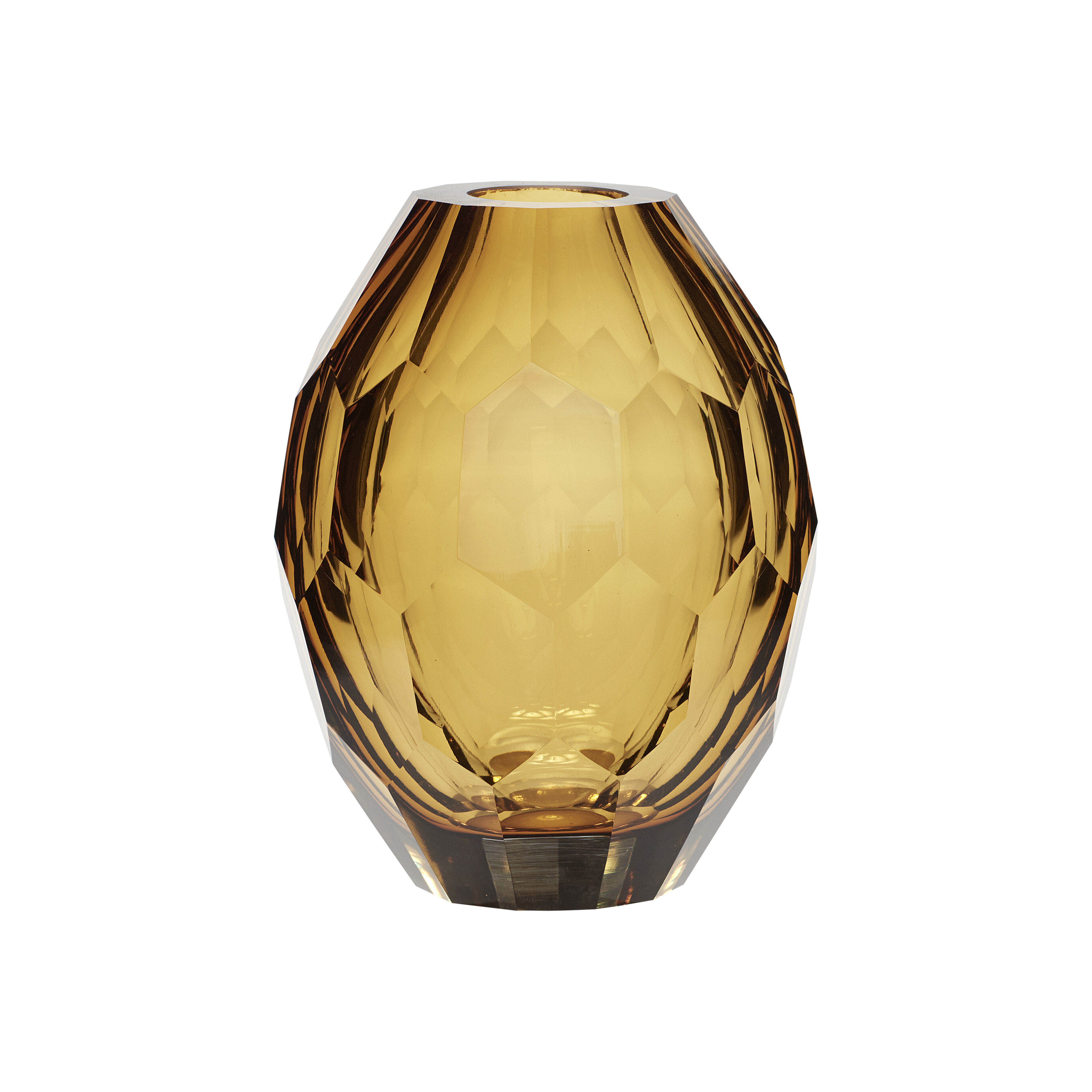 Hübsch Facet Vase Bernstein