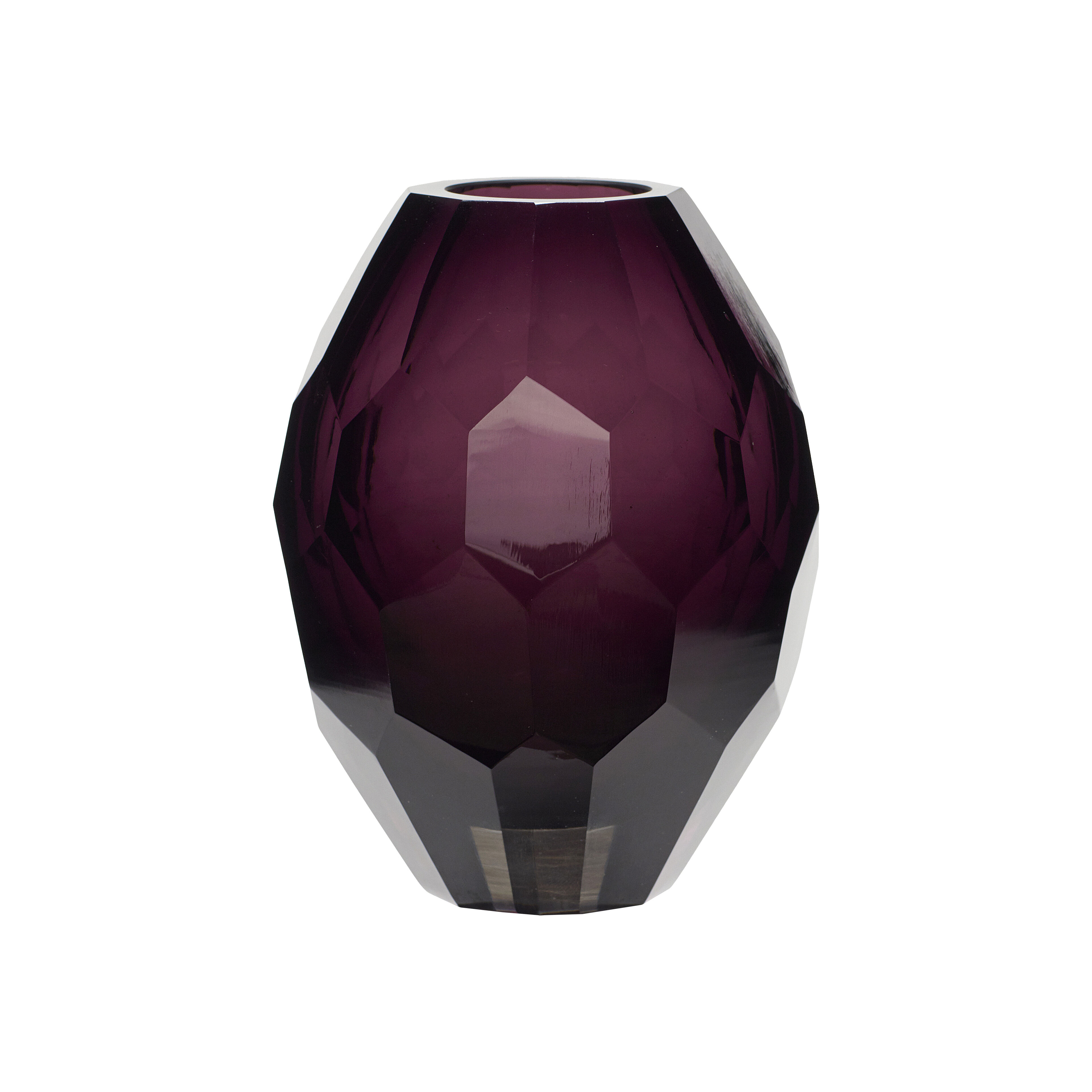Hübsch Facet Vase Burgundy