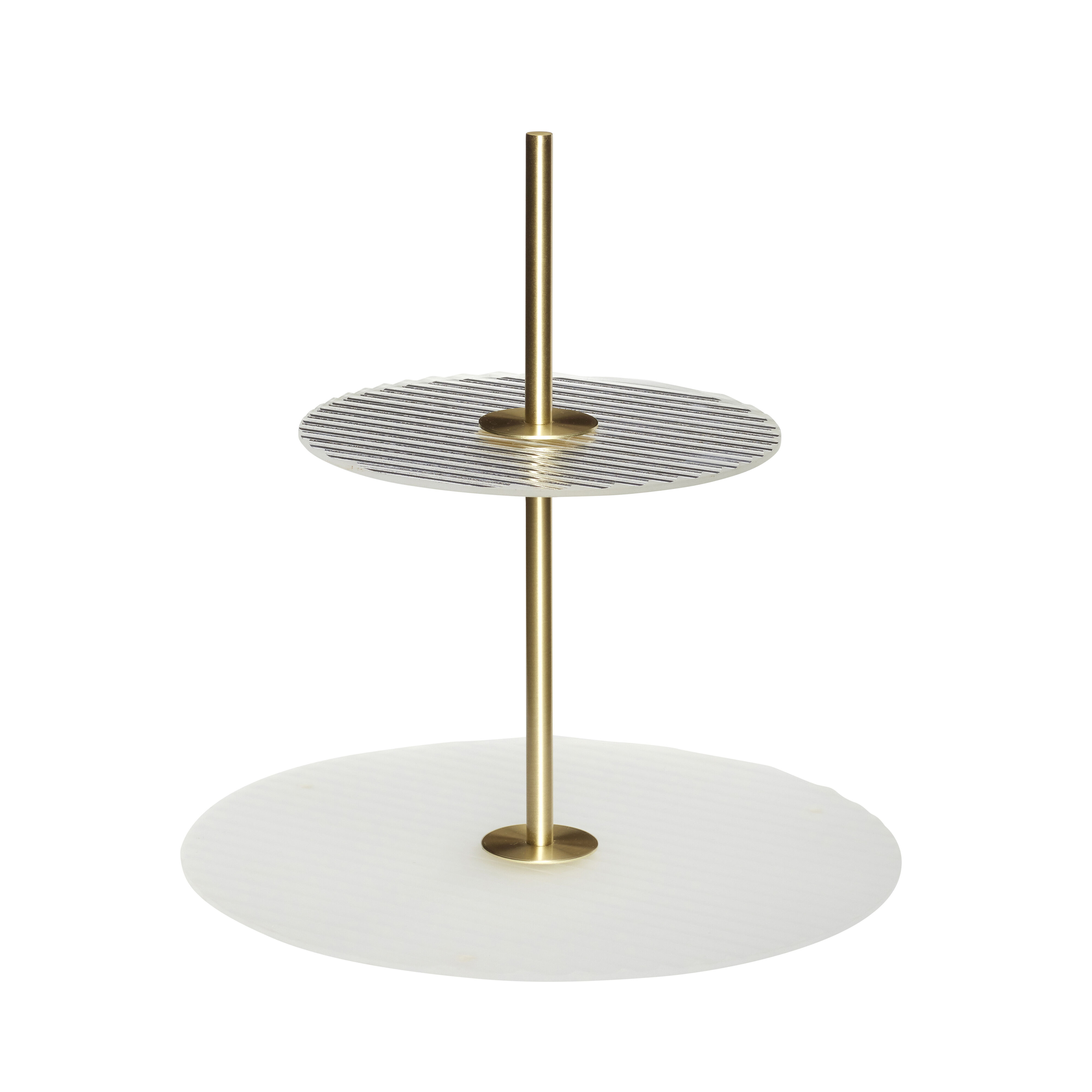 Hübsch Ripple Étagère Frosted/Messingfarve