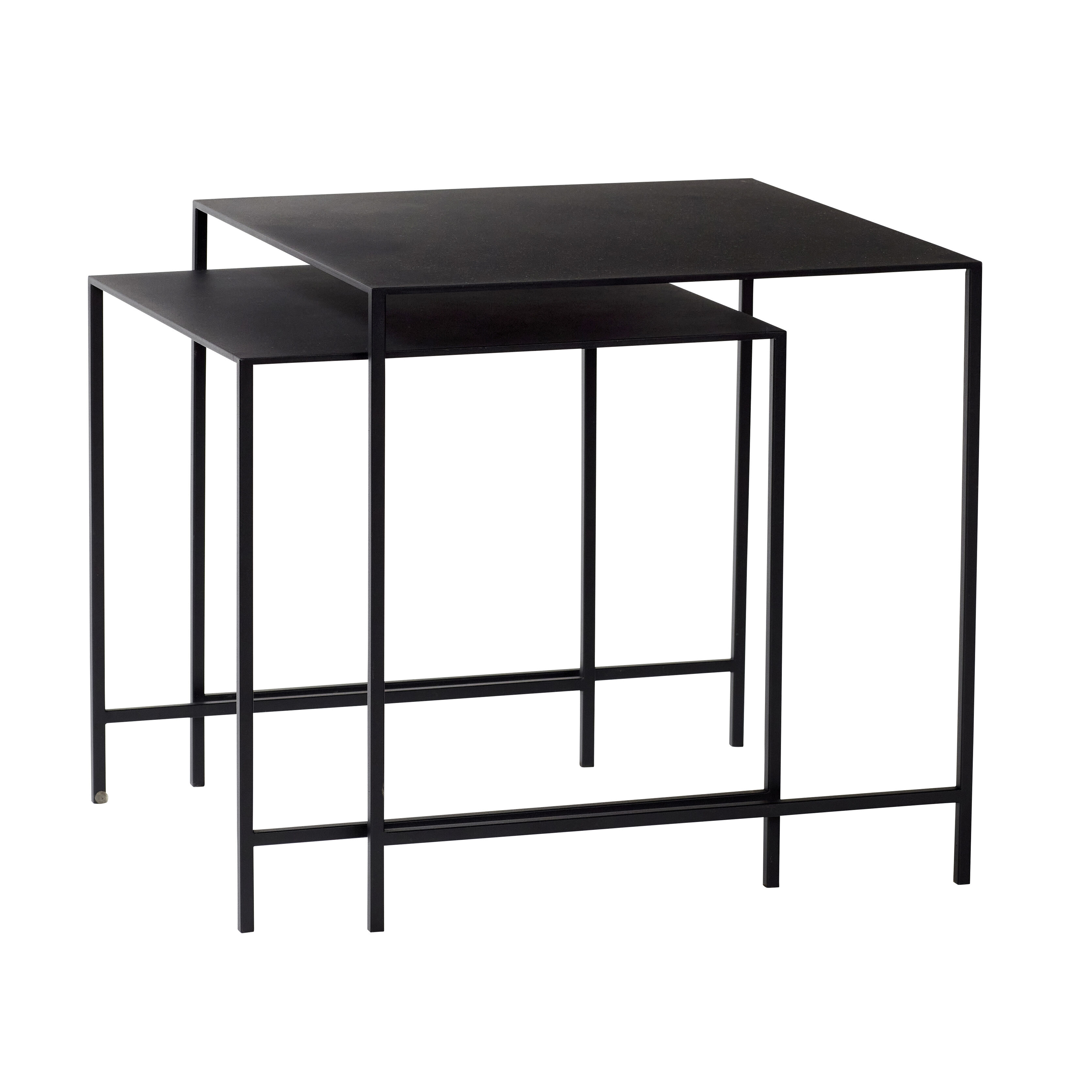 Hübsch Duo Sidebord Sort (sæt af 2)
