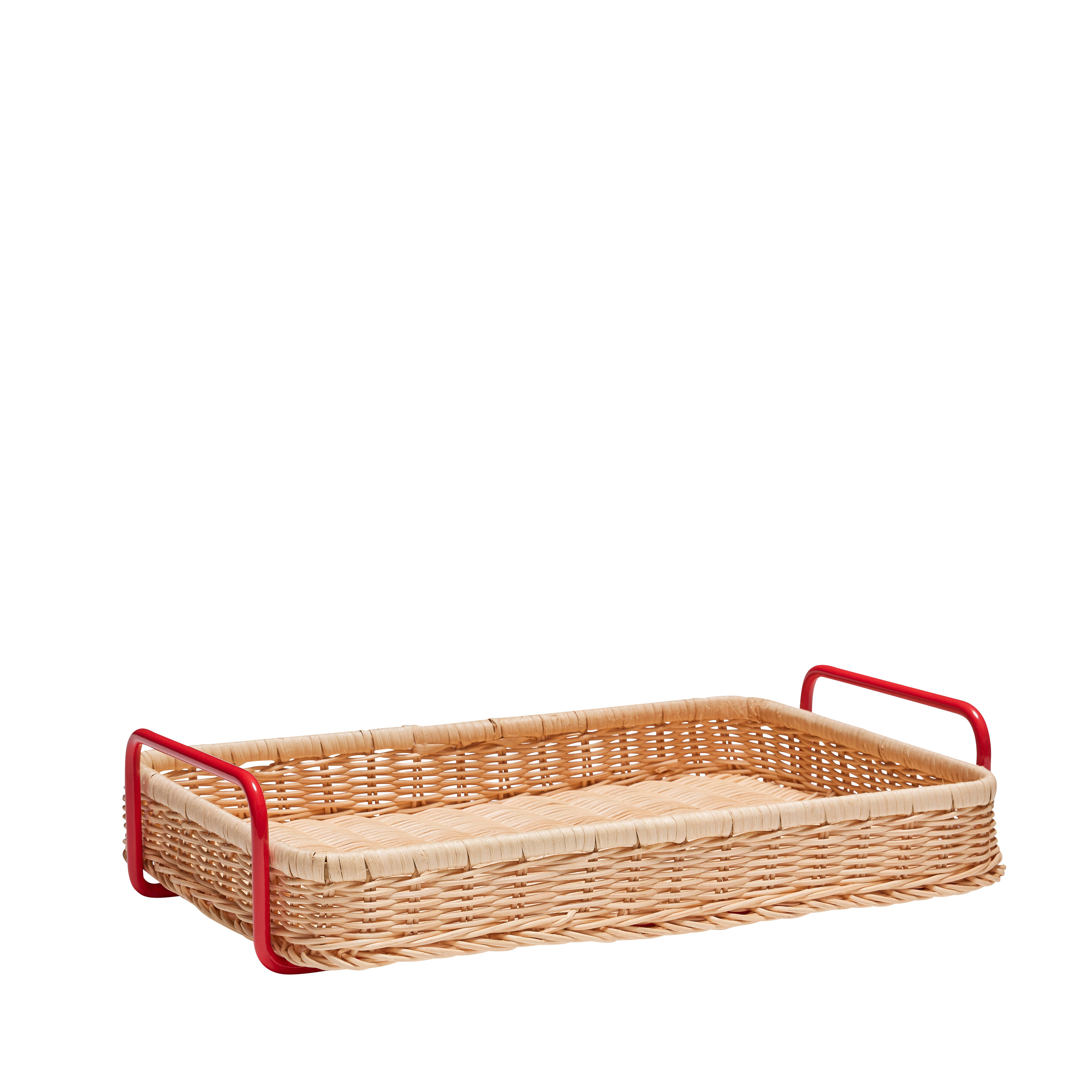 Hübsch Splint Tablett Rot/Naturfarben